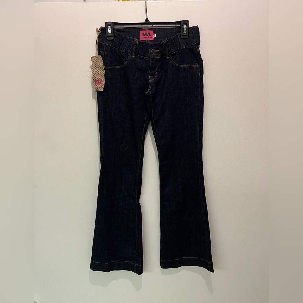2/$20 - NWT - Maternity Dark Blue Bell Bottom Jeans - maternal america - S